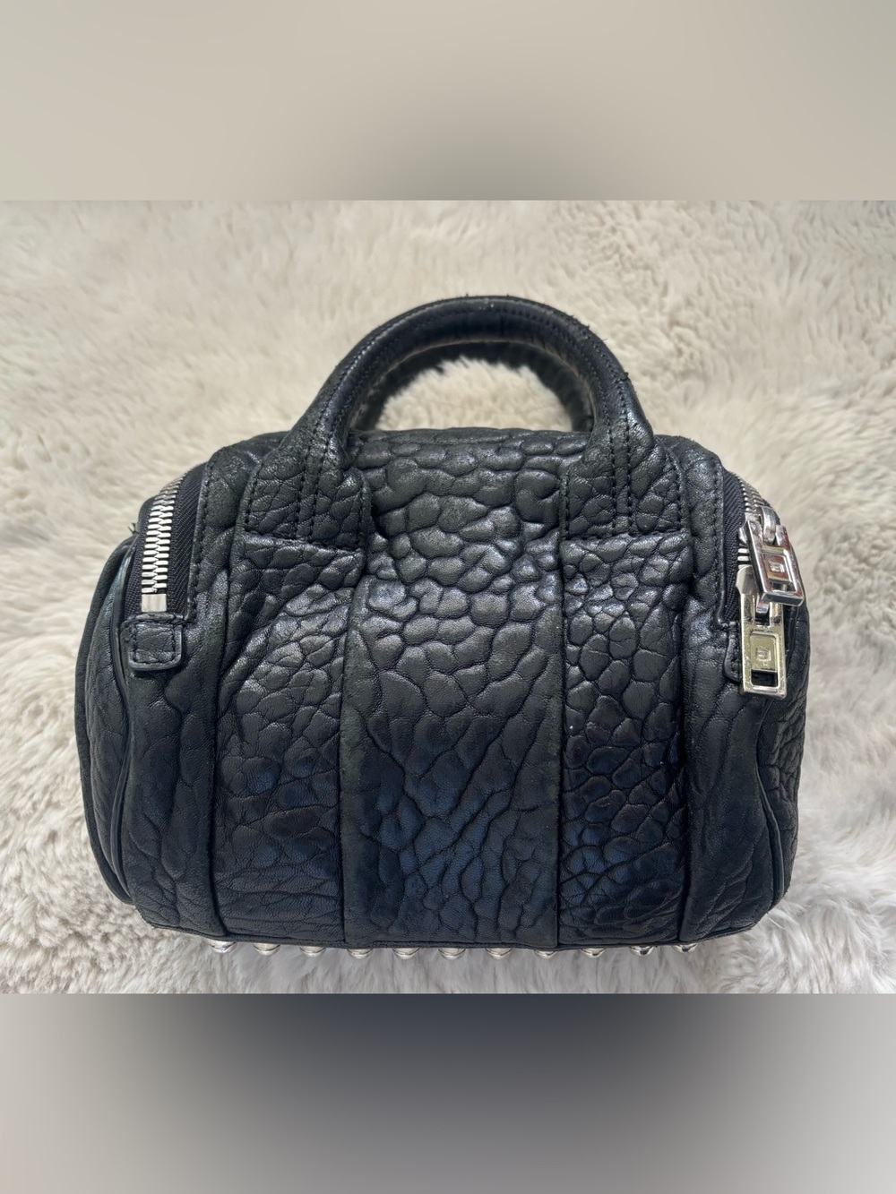 Alexander Wang Black Leather Studded Handbag Purse